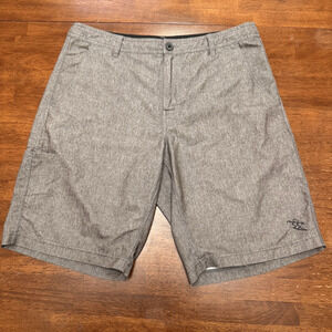 Da Hui Hybrid Shorts Men's Size 34 Gray Swim Land Outdoor Lightweight 11" Inseam
